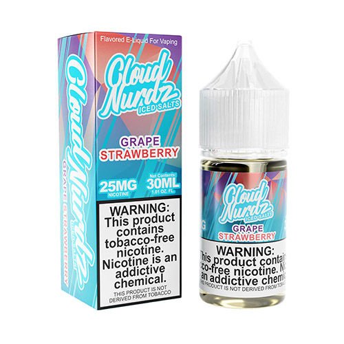 CLOUD NURDZ SALT ICED GRAPE STRAWBERRY - 30ML - E-Juice Steals